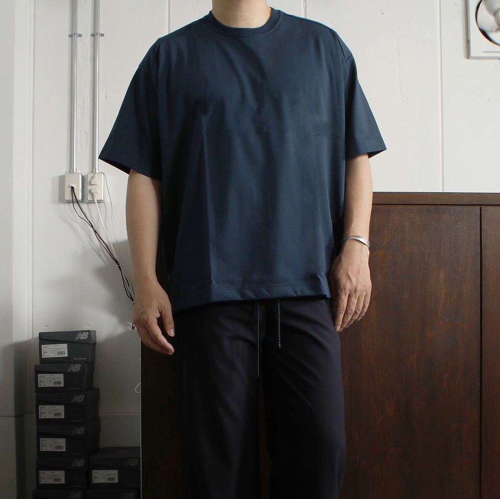 CAPERTICA カペルチカ Tシャツ スビンコットン コンパクトジャージ オーバーサイズ ネイビーブルー