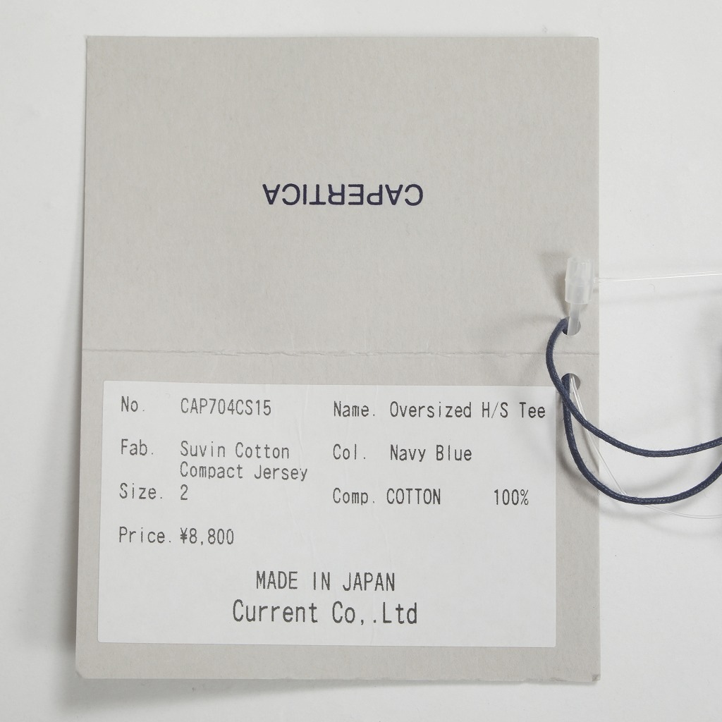 CAPERTICA カペルチカ Tシャツ スビンコットン コンパクトジャージ オーバーサイズ ネイビーブルー