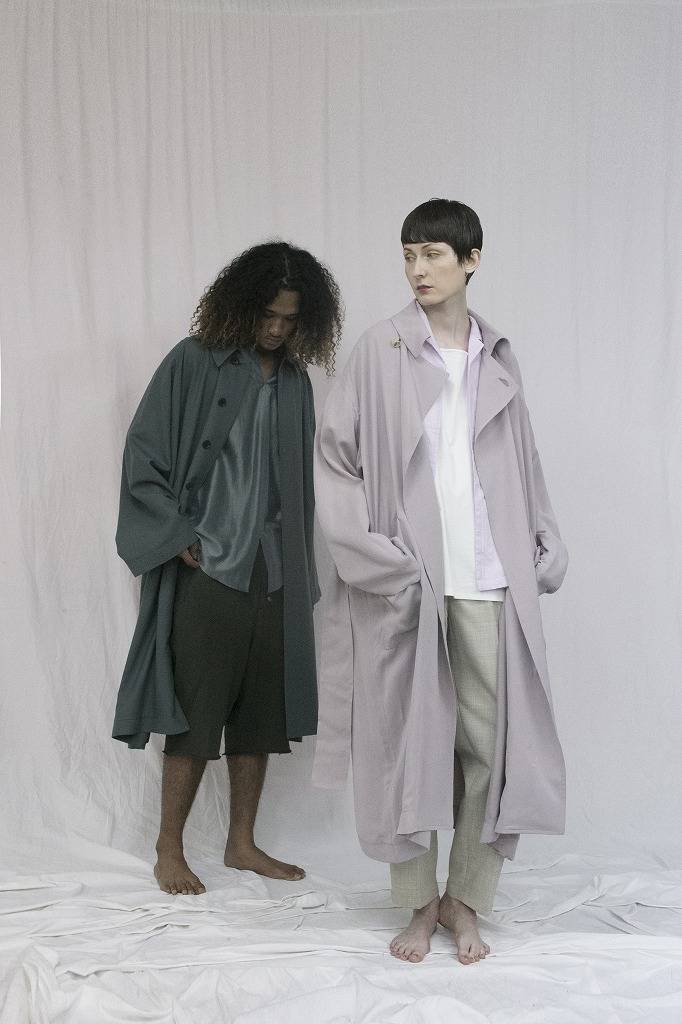 ATHA アタ サテン マキシコート SATIN MAXI COAT ライトグレー