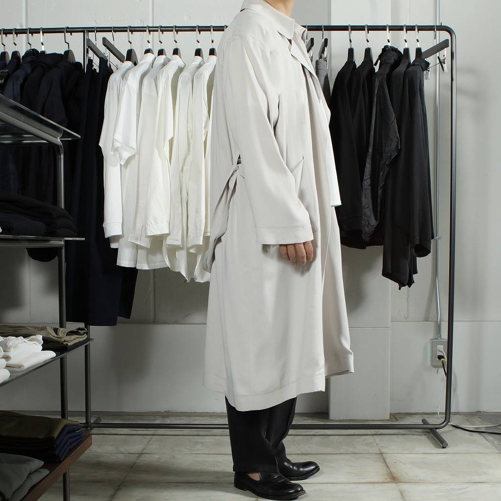 ATHA アタ サテン マキシコート SATIN MAXI COAT ライトグレー