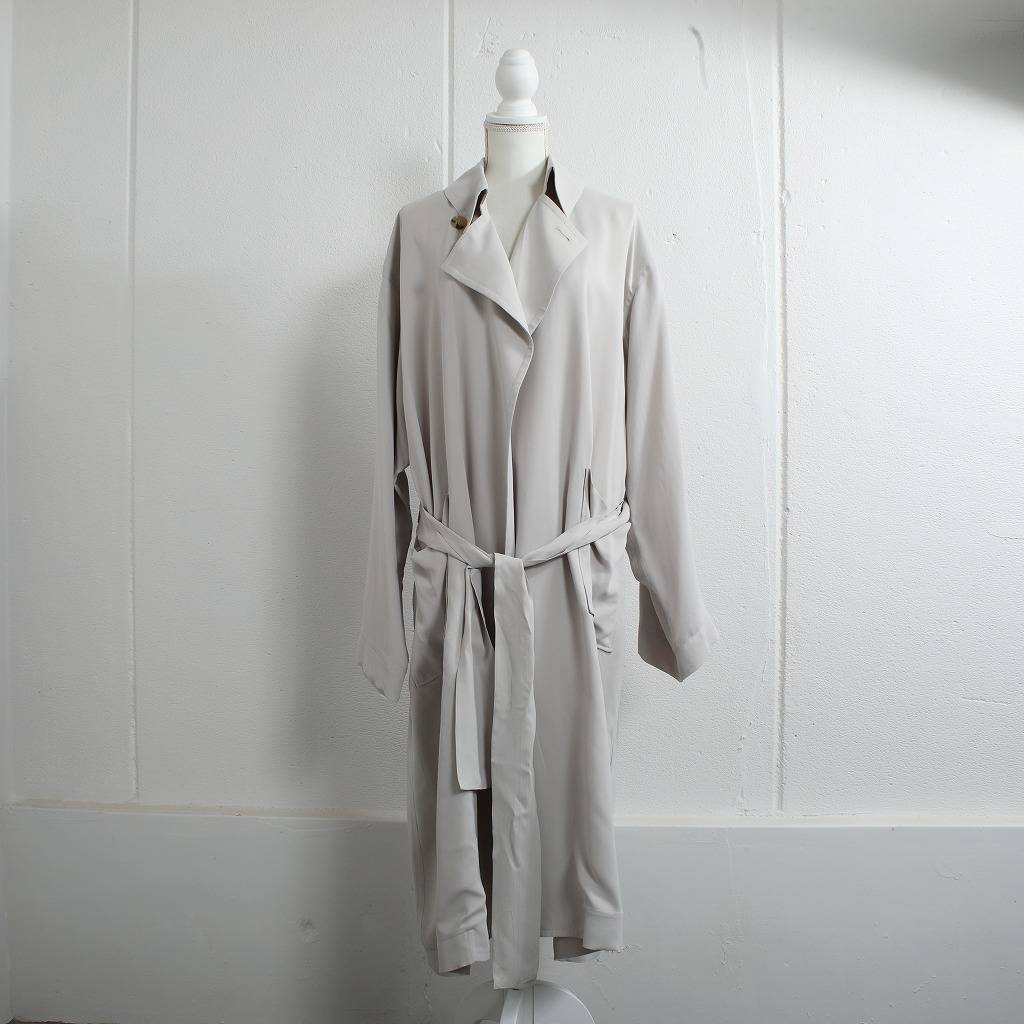 ATHA アタ サテン マキシコート SATIN MAXI COAT ライトグレー