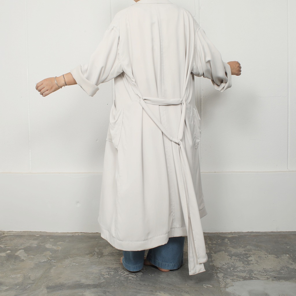 ATHA アタ サテン マキシコート SATIN MAXI COAT ライトグレー