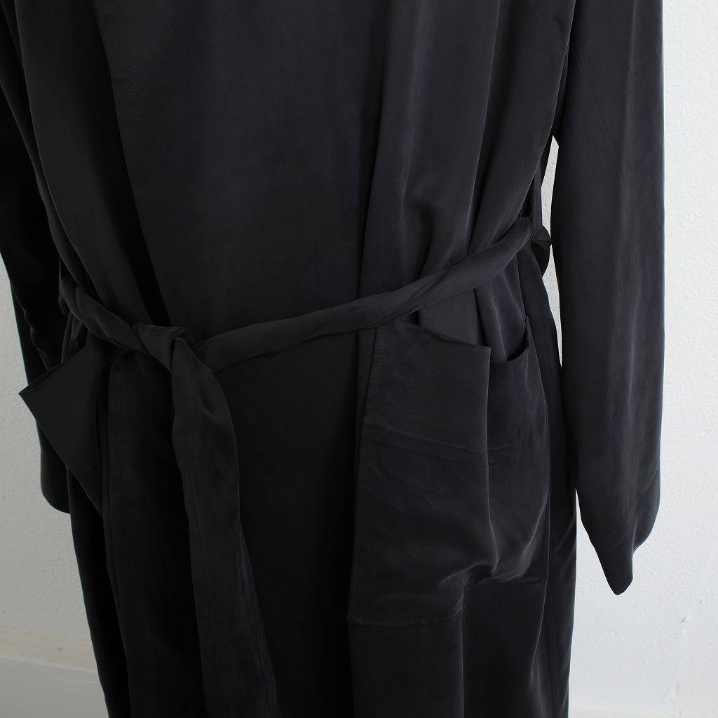 ATHA アタ サテン マキシコート SATIN MAXI COAT SUMI ブラック