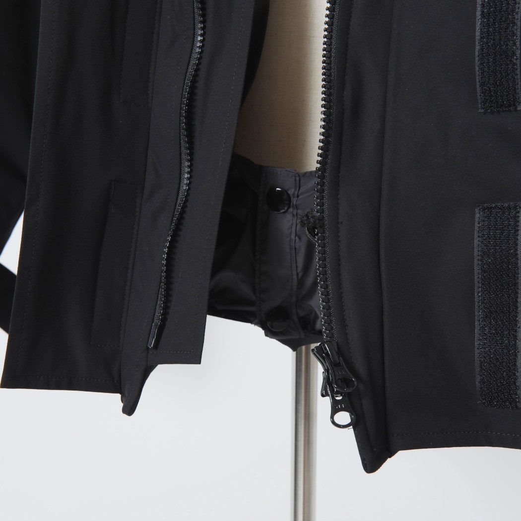 INTERIM インテリム HI-LOFT WATER PROOF INSULATED HOODED JACKETハイロフト ウォータープルーフ インスレイテッド フーデッド ジャケット ブラック