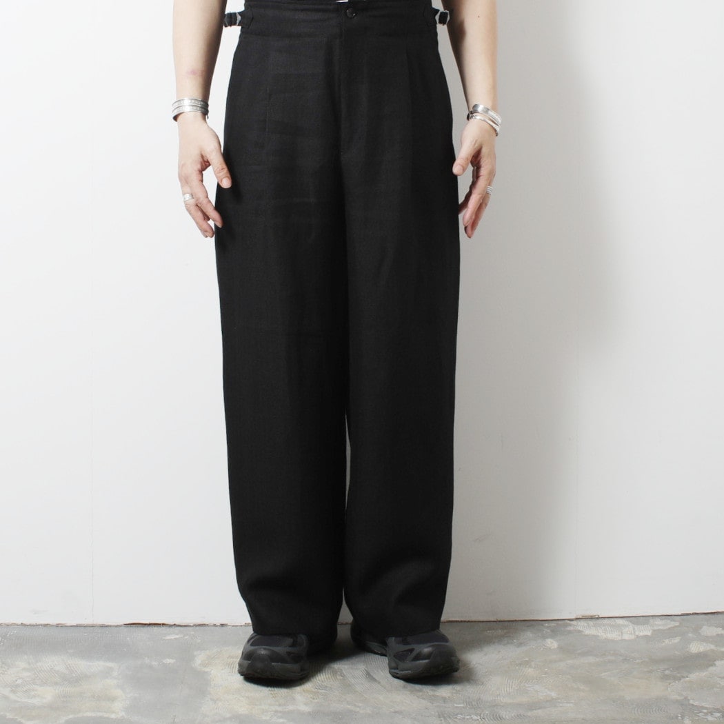 marka マーカ リネンへリンボン デニッシュアーミートラウザーズ