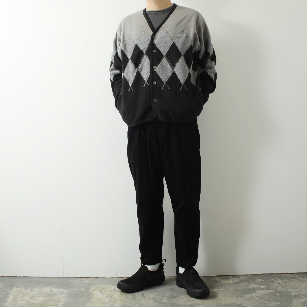BURLAP OUTFITTER バーラップアウトフィッター アーガイル フリース カーディガン グレー ブラック