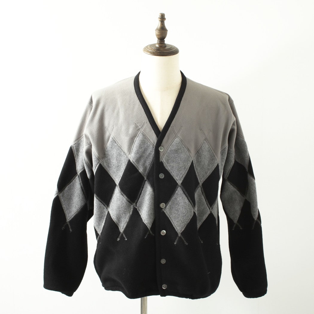 BURLAP OUTFITTER バーラップアウトフィッター アーガイル フリース カーディガン グレー ブラック