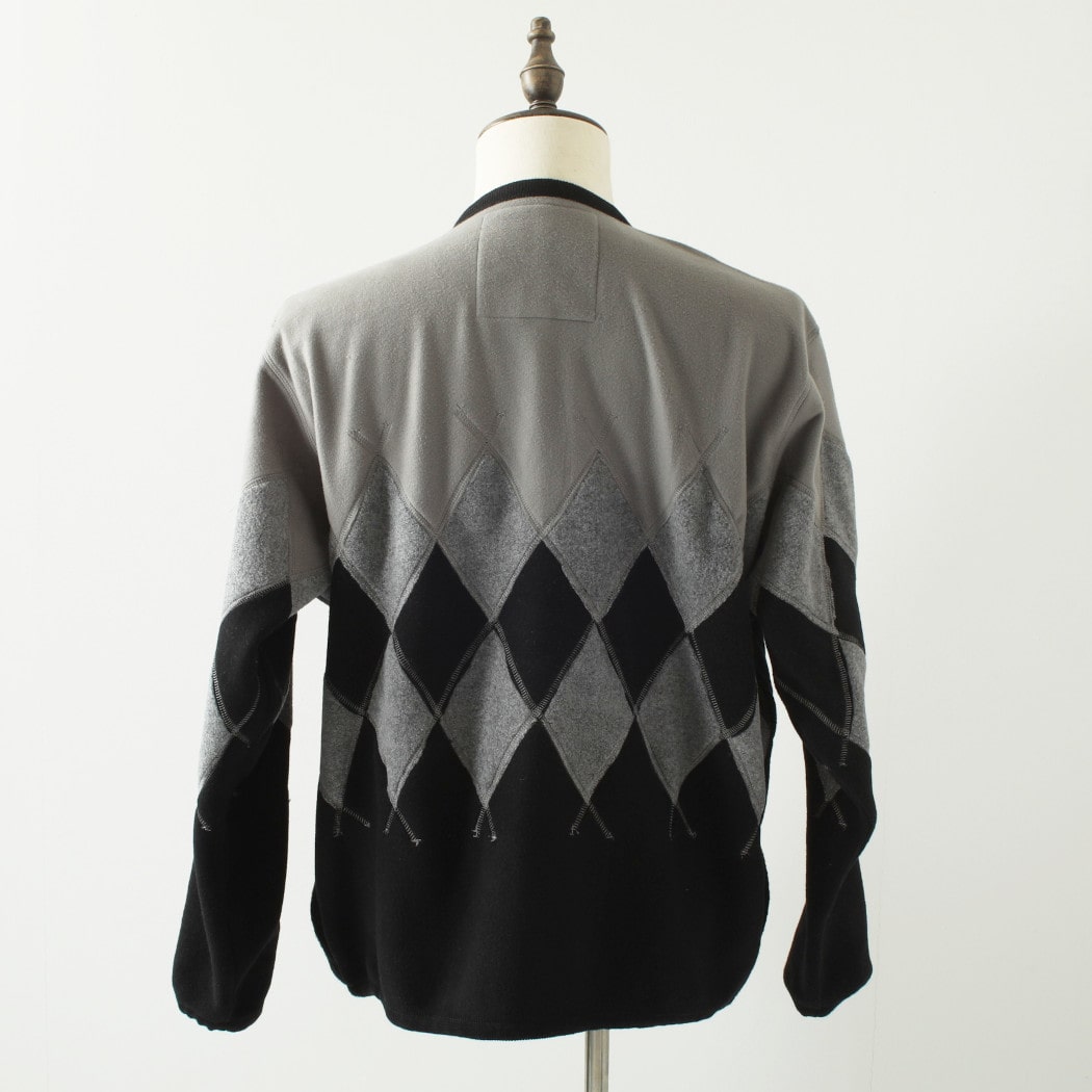 BURLAP OUTFITTER バーラップアウトフィッター アーガイル フリース カーディガン グレー ブラック