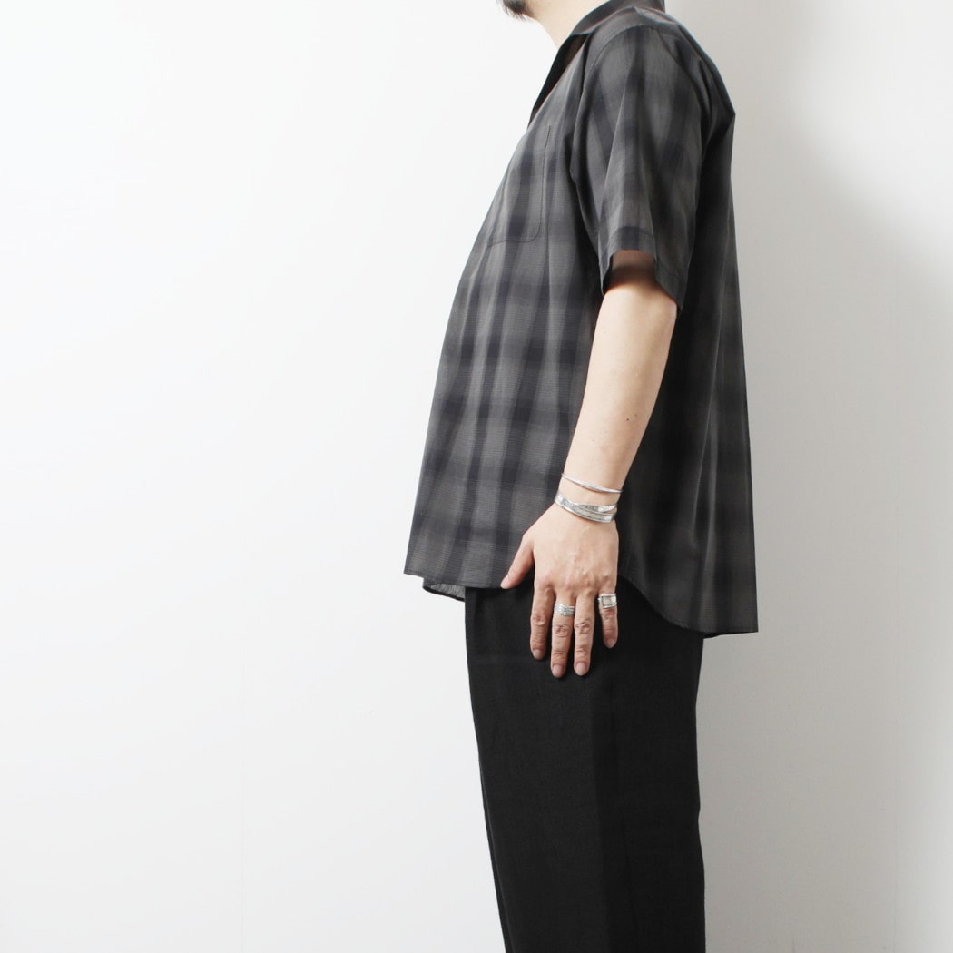 marka マーカ オーガニックコットン強撚 オンブレチェック チェッ