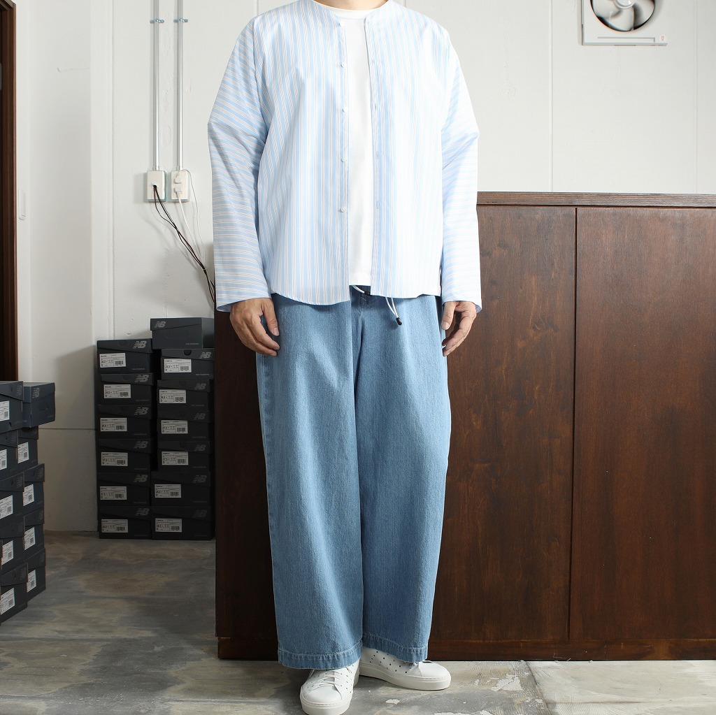 ATHA アタ ダボシャツ ブルーストライプ ユニセックス SUPERIOR PIMA STRIPE DABO SHIRT BLUE STRIPE