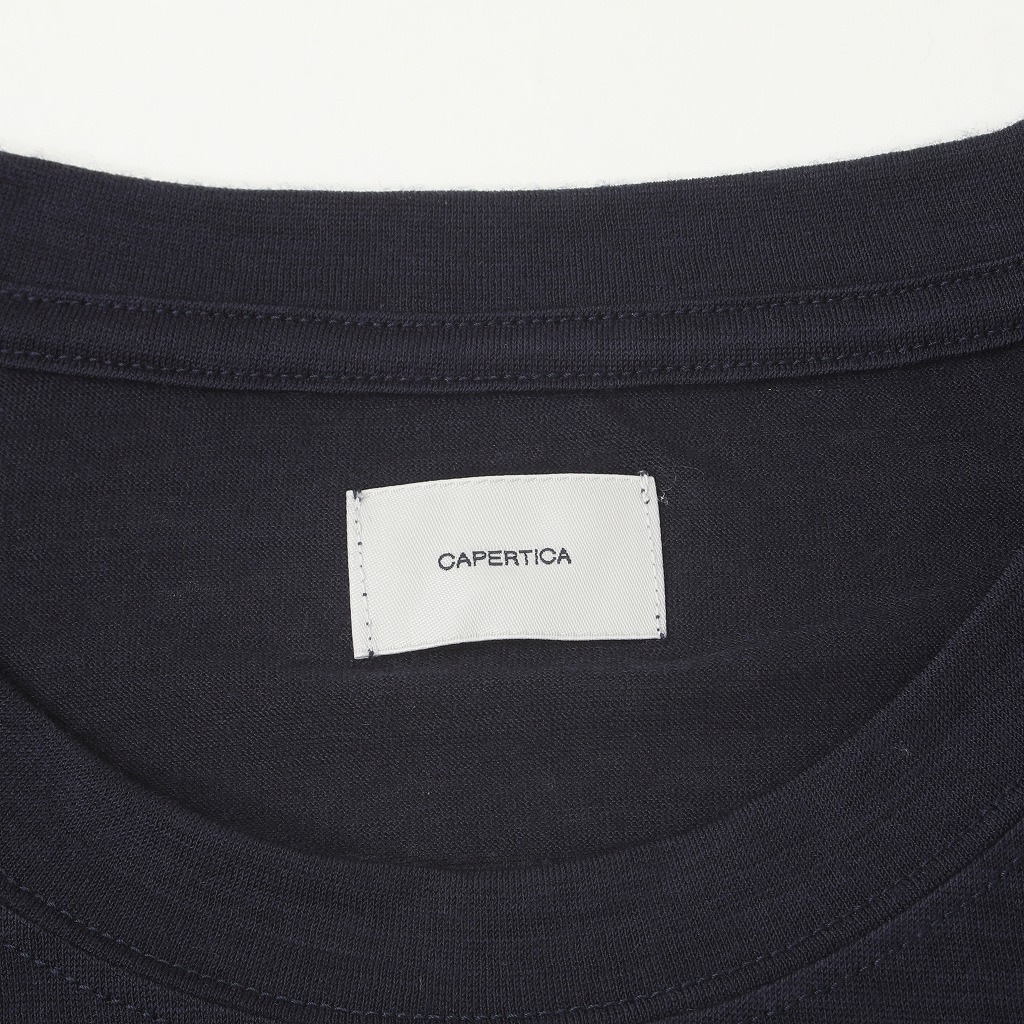 CAPERTICA カペルチカ ウールTシャツ Super120s ウオッシャブルウール オーバーサイズ ネイビー