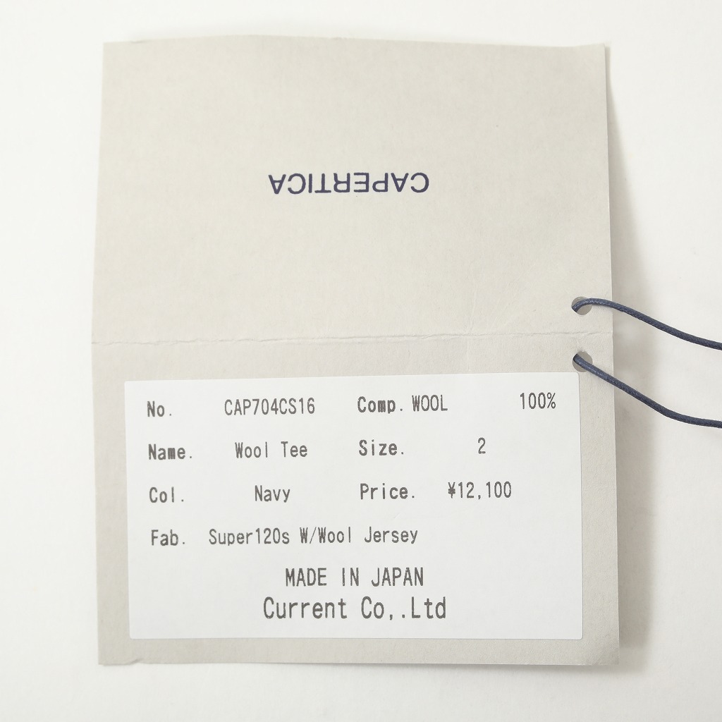 CAPERTICA カペルチカ ウールTシャツ Super120s ウオッシャブルウール オーバーサイズ ネイビー