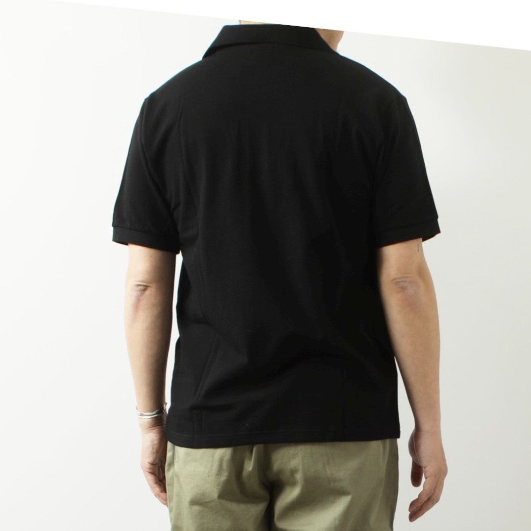 アグレアーブル Agreable ポロシャツ エッフェル塔ワッペン ブラック Noir
