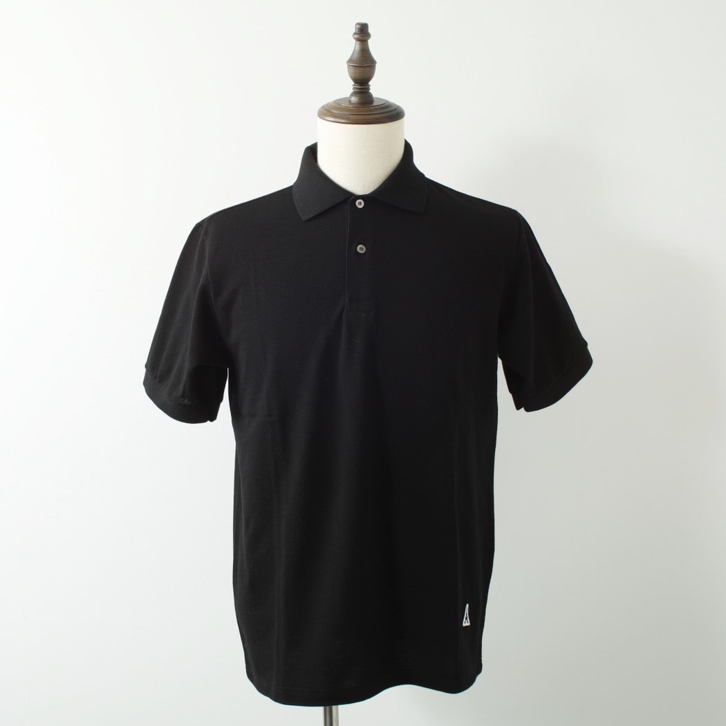 アグレアーブル Agreable ポロシャツ エッフェル塔ワッペン ブラック Noir