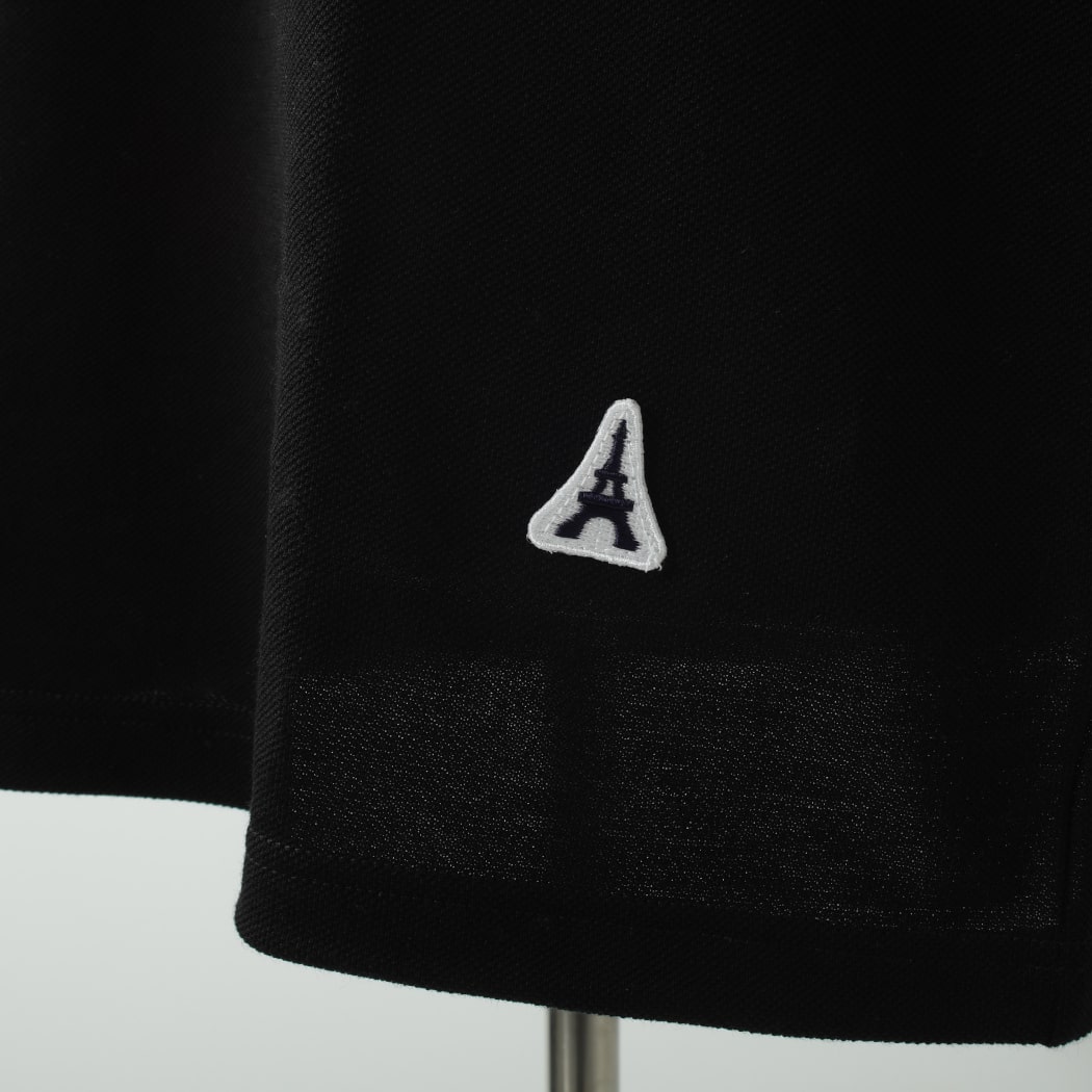 アグレアーブル Agreable ポロシャツ エッフェル塔ワッペン ブラック Noir