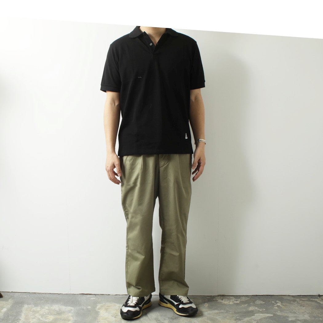 アグレアーブル Agreable ポロシャツ エッフェル塔ワッペン ブラック Noir