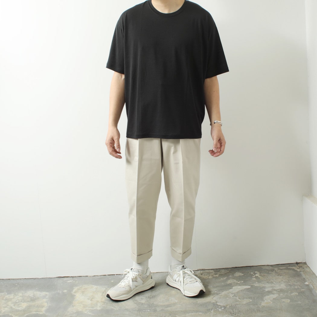 CAPERTICA カペルチカ ウールTシャツ Super120s ウオッシャブルウール オーバーサイズ ダークネス