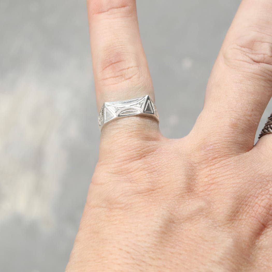 TOUAREG SILVER JEWELRY トゥアレグ シルバー ジュエリー レクタングル4 シルバーリング シルバー 15号