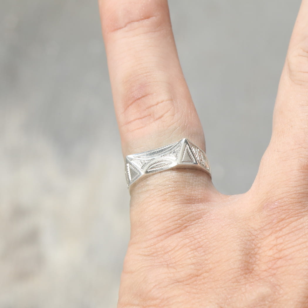 TOUAREG SILVER JEWELRY トゥアレグ シルバー ジュエリー レクタングル4 シルバーリング シルバー 15号