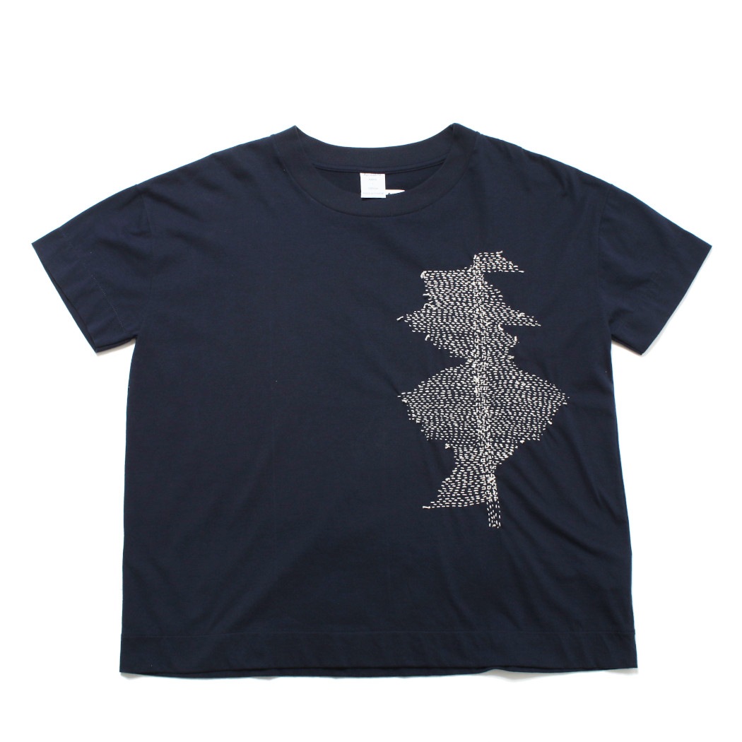 hari to ito  はりといと 手縫い刺繍 もよう ネイビー