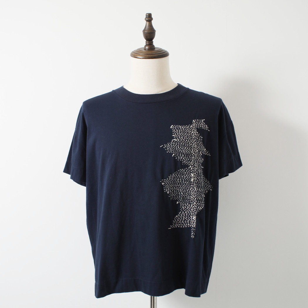 hari to ito  はりといと 手縫い刺繍 もよう ネイビー