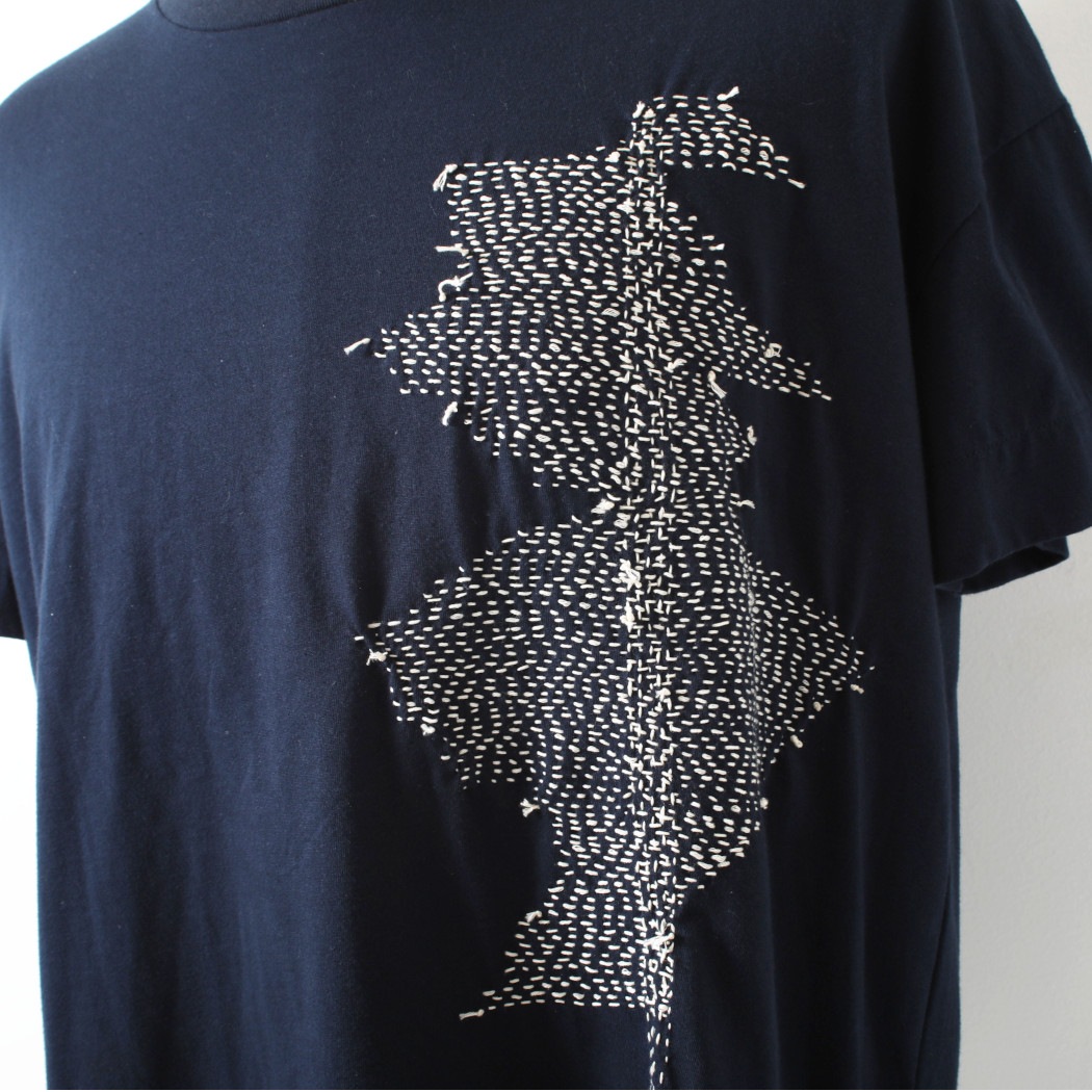 hari to ito  はりといと 手縫い刺繍 もよう ネイビー