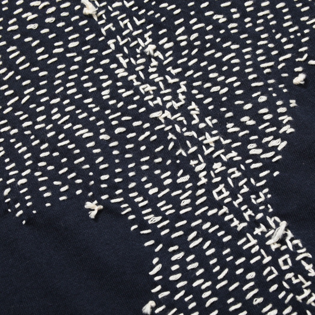 hari to ito  はりといと 手縫い刺繍 もよう ネイビー