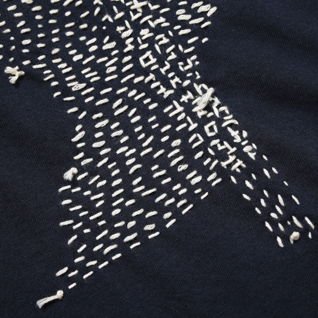 hari to ito  はりといと 手縫い刺繍 もよう ネイビー
