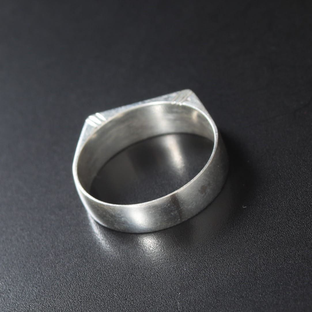 TOUAREG SILVER JEWELRY トゥアレグ シルバー ジュエリー レクタングル5 シルバーリング  シルバー 17号