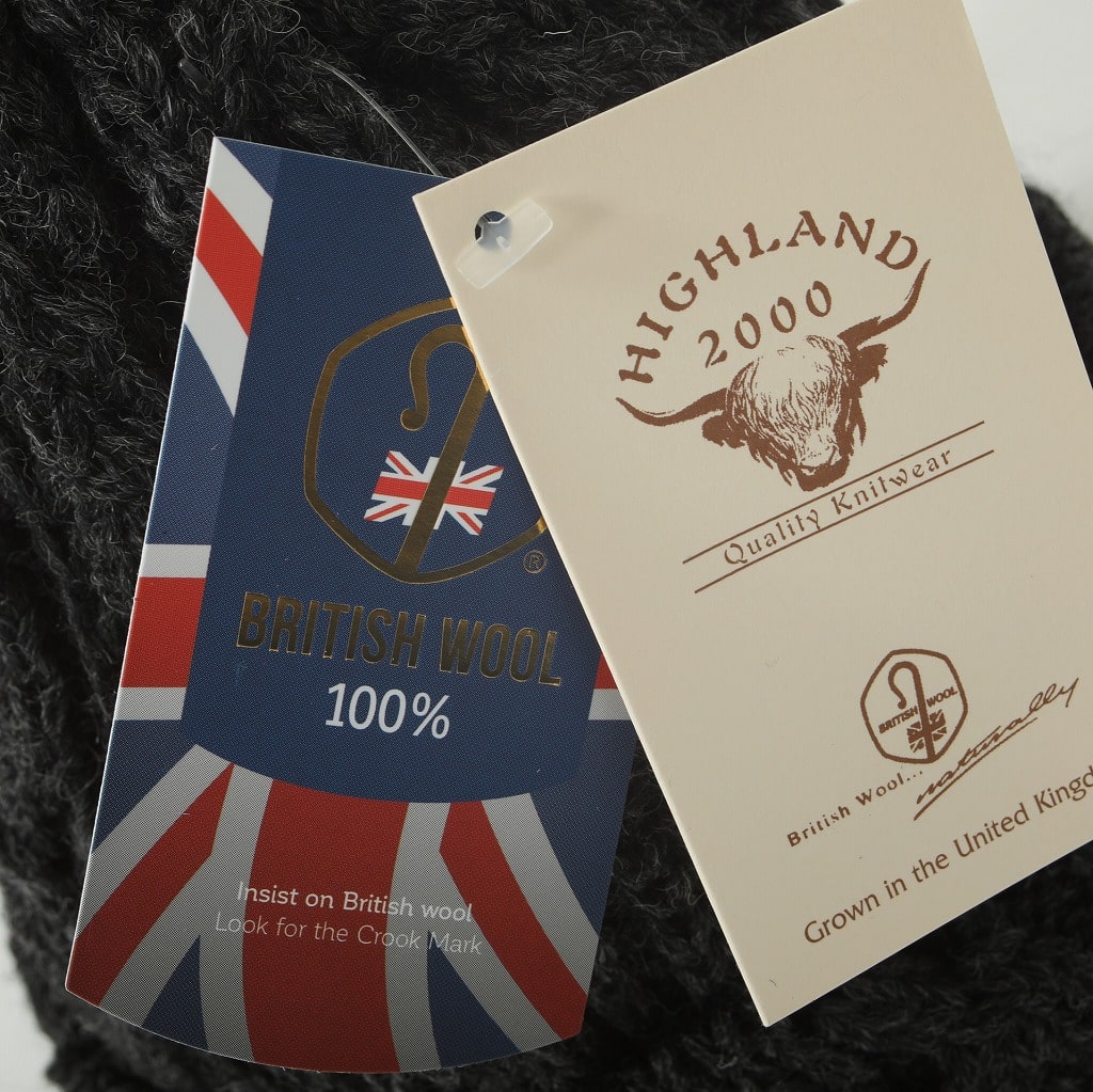 HIGHLAND2000 ハイランド2000 ボブキャップ ケーブル ブリティッシュウール フリーサイズ 016bob cap イギリス製  チャコールグレー