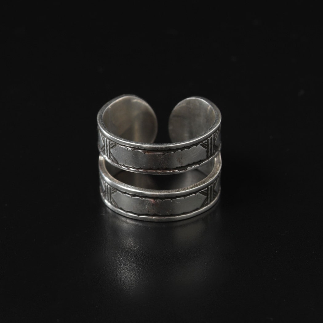 TOUAREG SILVER JEWELRY トゥアレグ シルバー ジュエリー シルバーリング 2段 シルバー