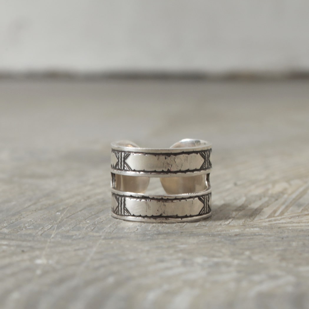 TOUAREG SILVER JEWELRY トゥアレグ シルバー ジュエリー シルバーリング 2段 シルバー