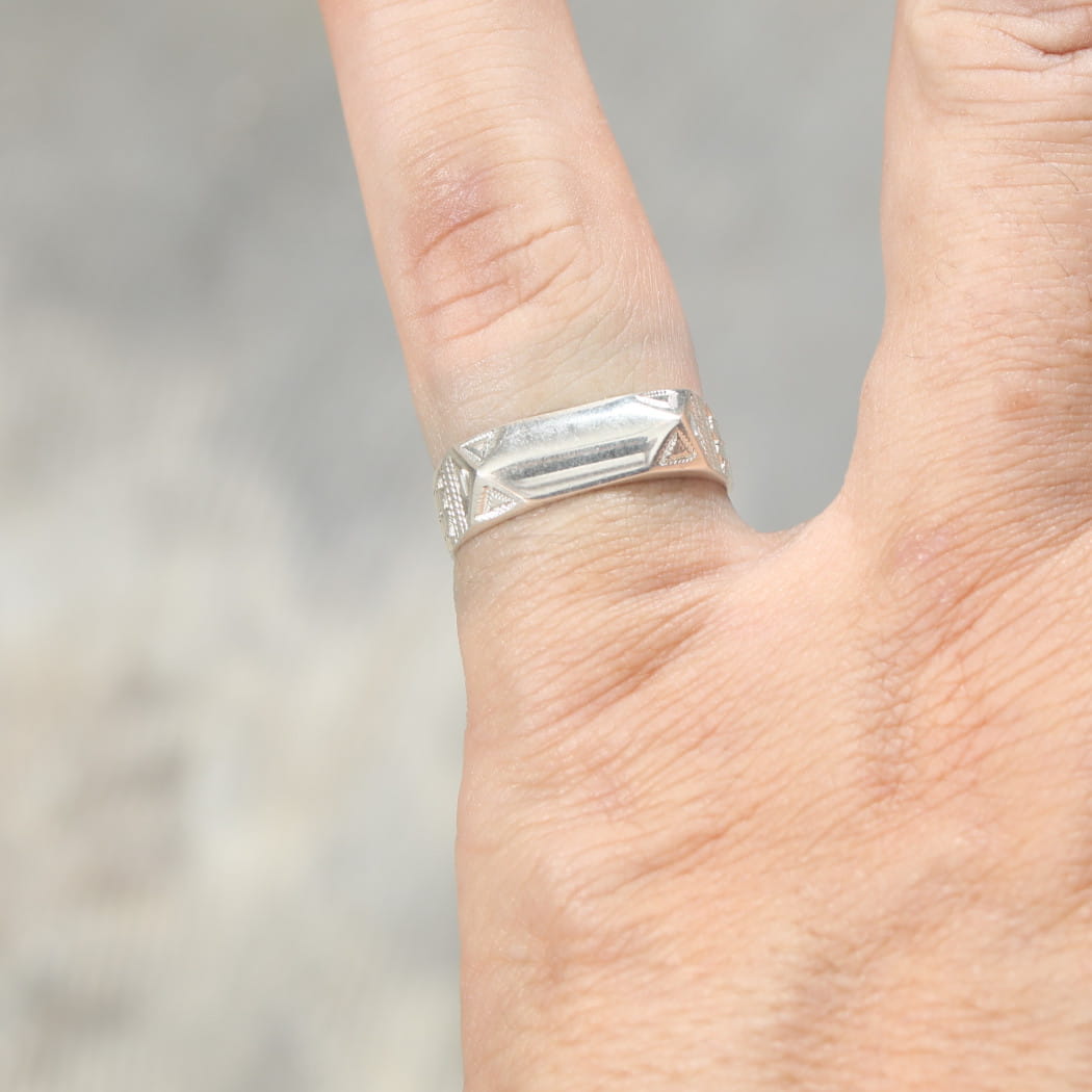 TOUAREG SILVER JEWELRY トゥアレグ シルバー ジュエリー レクタングル6 シルバーリング シルバー 15号