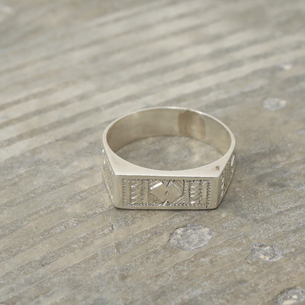 TOUAREG SILVER JEWELRY トゥアレグ シルバー ジュエリー レクタングル8 シルバーリング シルバー 13号