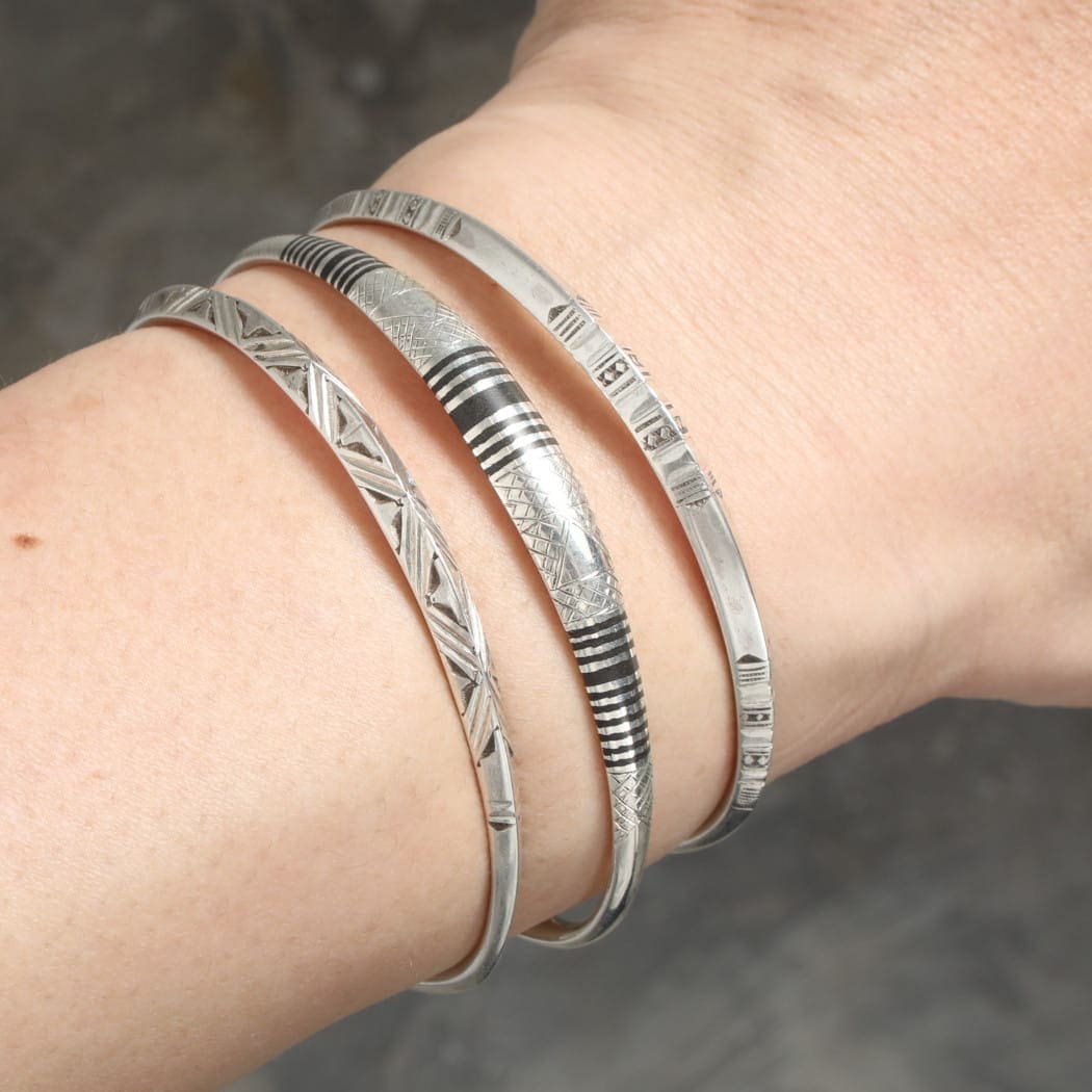 TOUAREG SILVER JEWELRY トゥアレグ シルバー ジュエリー POURE SILVER BANGLE シルバーバングル 1 シルバー