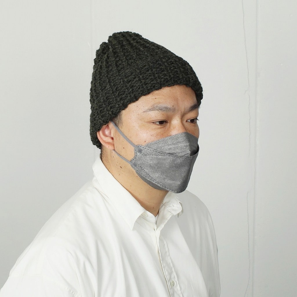 HIGHLAND2000 ハイランド2000 ボブキャップ 畦編み ブリティッシュウール イギリス製  フリーサイズ 4/1 TUCK BOB Cap カーキ