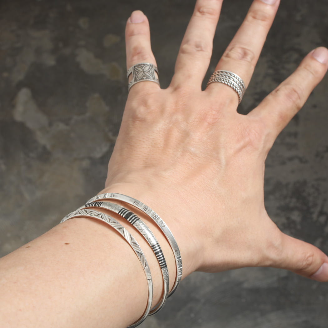 TOUAREG SILVER JEWELRY トゥアレグ シルバー ジュエリー POURE SILVER BANGLE シルバーバングル 4 シルバー
