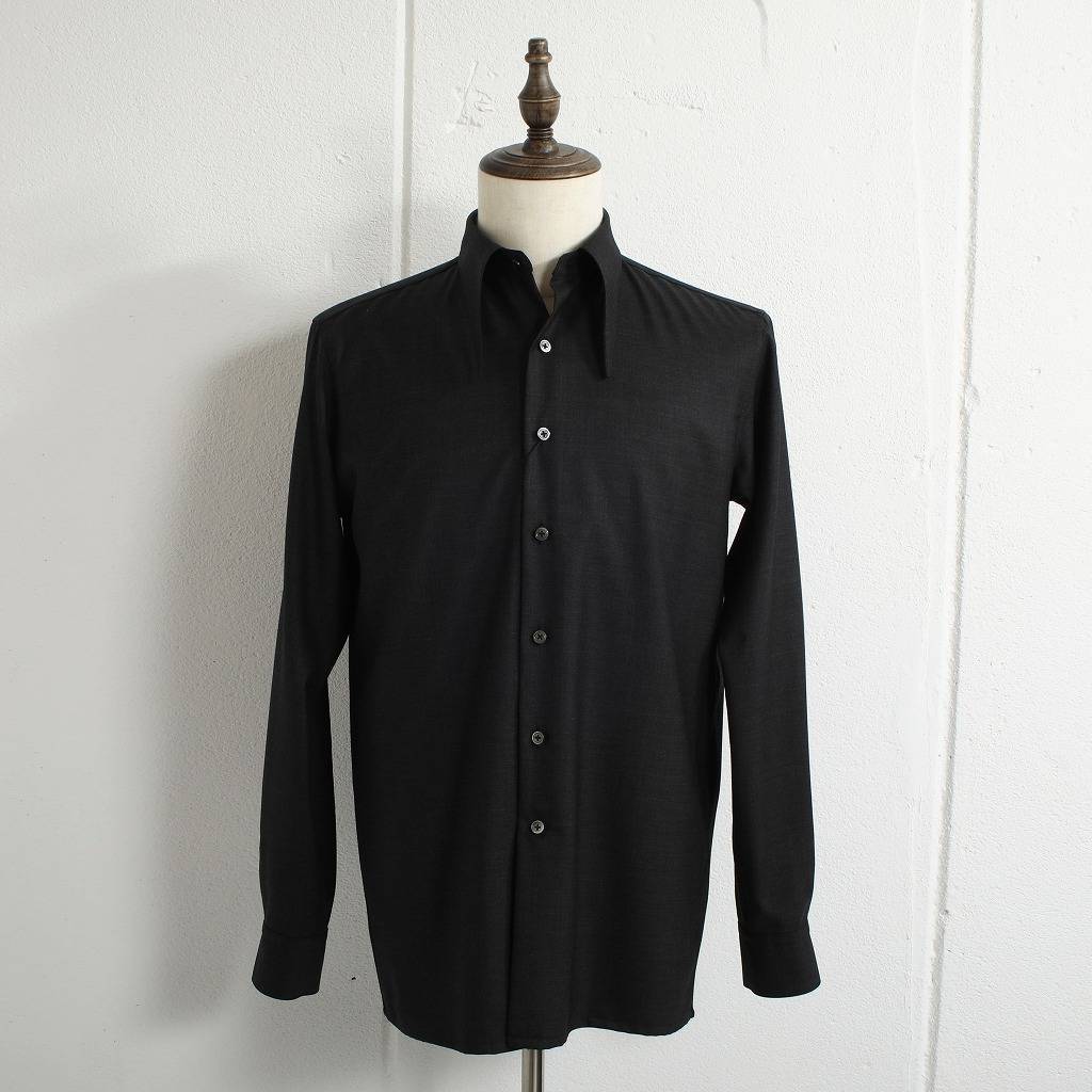 Casely Hayford ケイスリー ヘイフォード ロングカラーシャツ DILLON サマーウール チャコールグレー