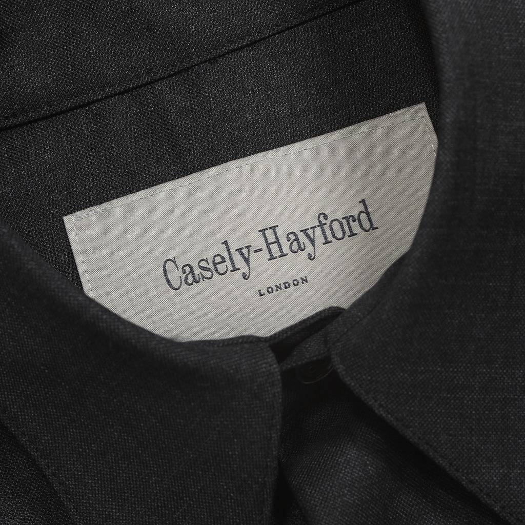 【SALE】Casely Hayford ケイスリー ヘイフォード ロングカラーシャツ DILLON サマーウール チャコールグレー