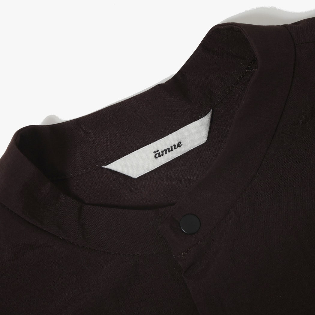 amne アンヌ ナイロン パーク シャツ ブラウン NYLON park shirts CHOCOLATE