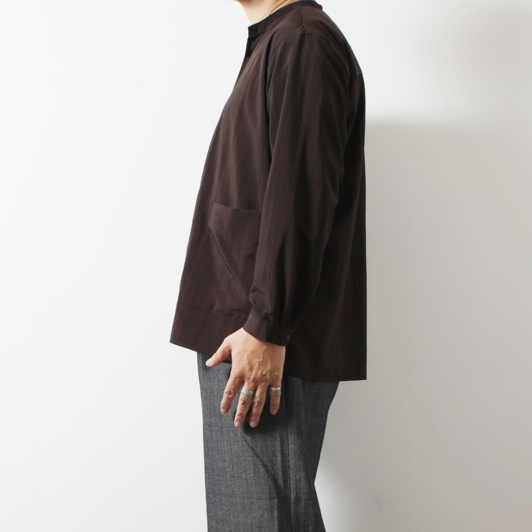 amne アンヌ ナイロン パーク シャツ ブラウン NYLON park shirts CHOCOLATE