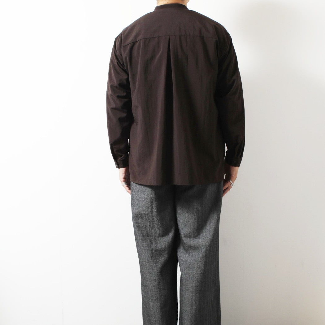 amne アンヌ ナイロン パーク シャツ ブラウン NYLON park shirts CHOCOLATE