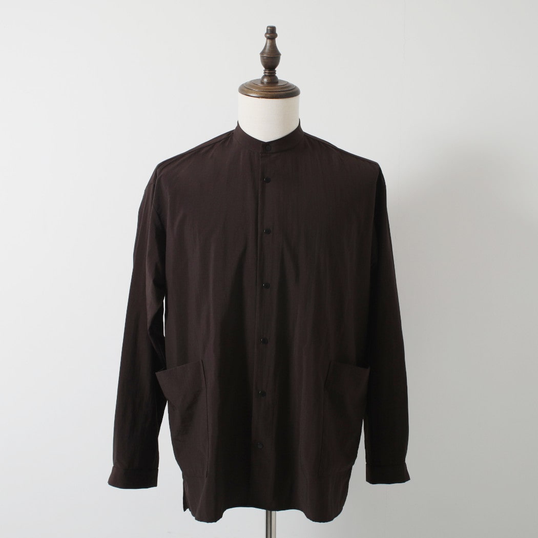 amne アンヌ ナイロン パーク シャツ ブラウン NYLON park shirts CHOCOLATE