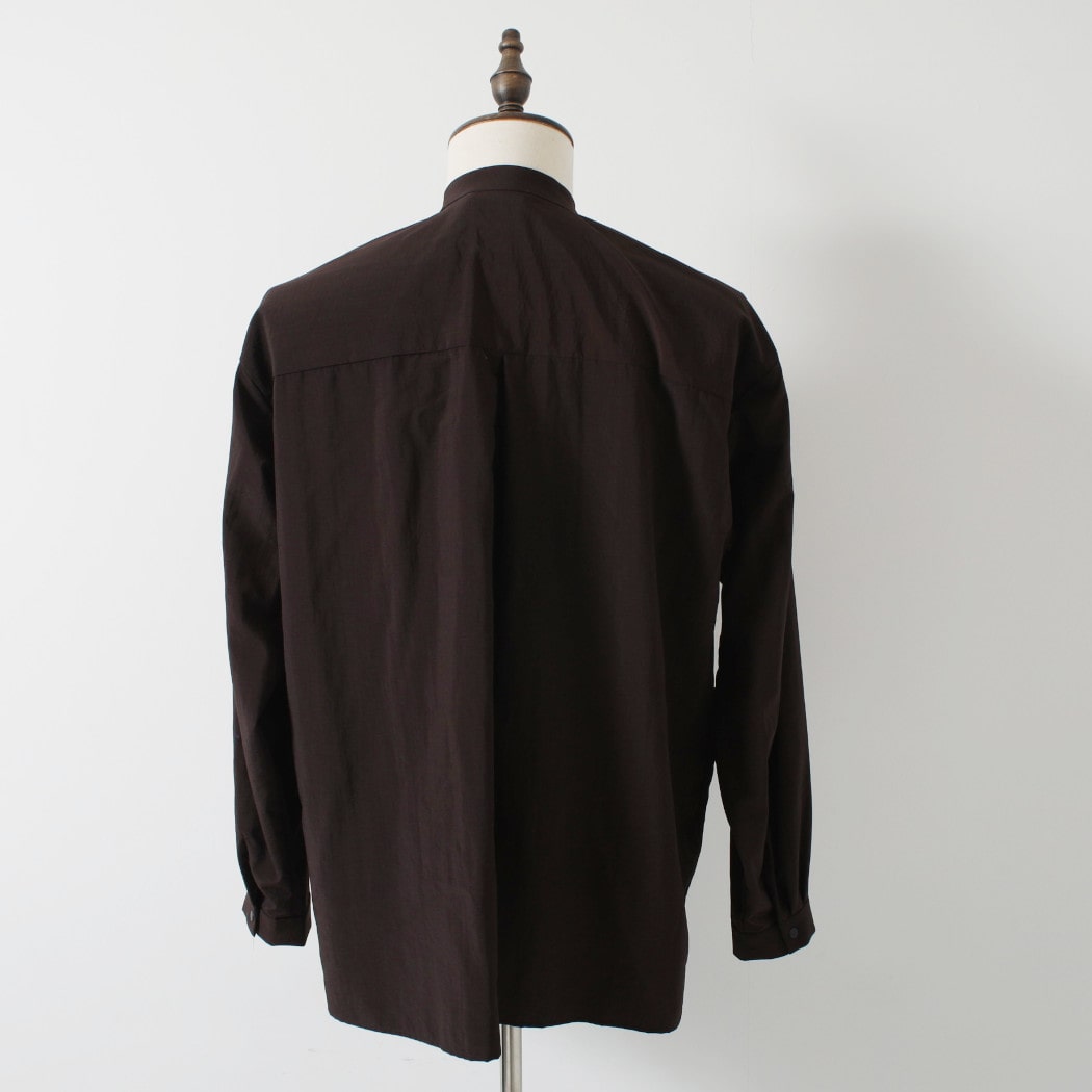 amne アンヌ ナイロン パーク シャツ ブラウン NYLON park shirts CHOCOLATE