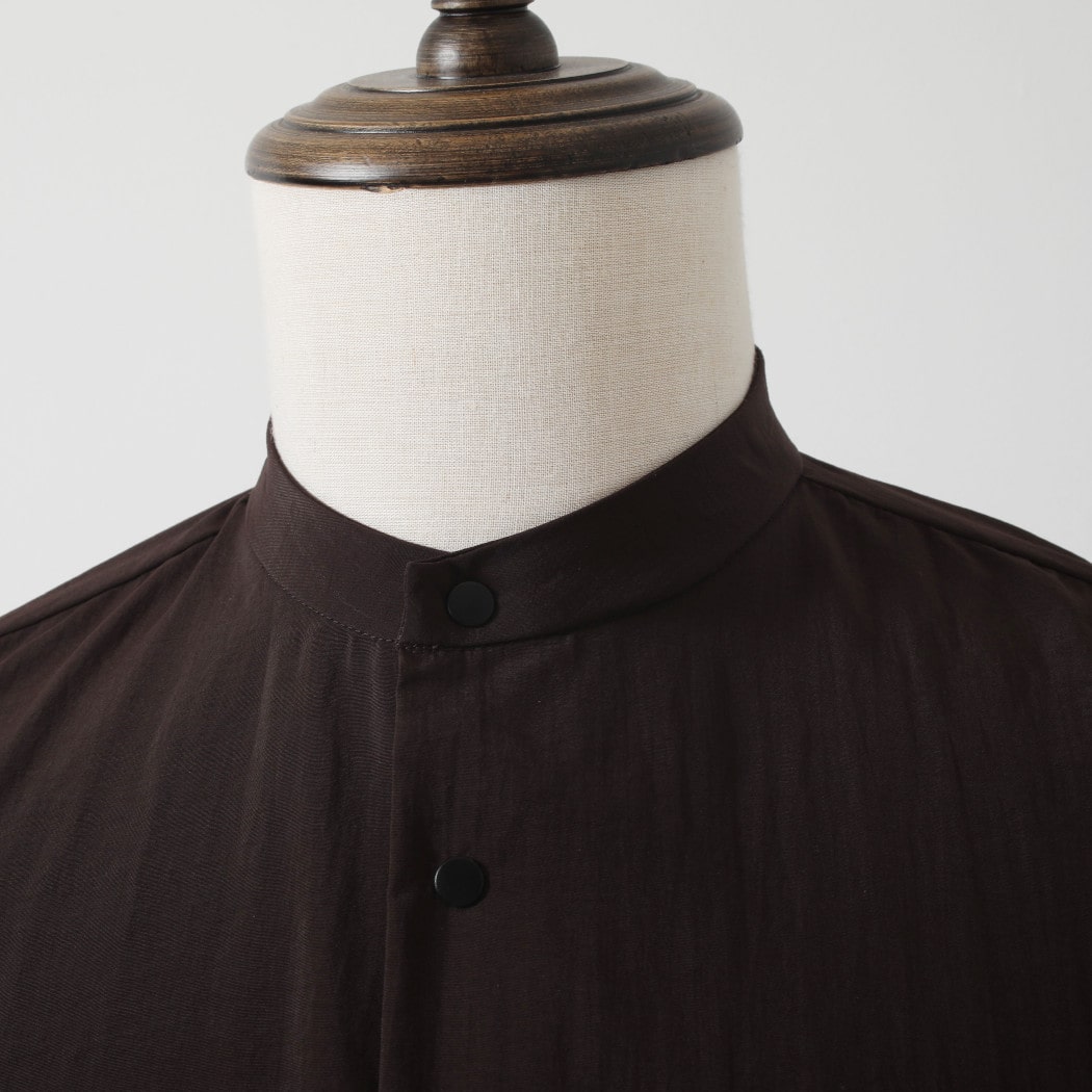 amne アンヌ ナイロン パーク シャツ ブラウン NYLON park shirts CHOCOLATE