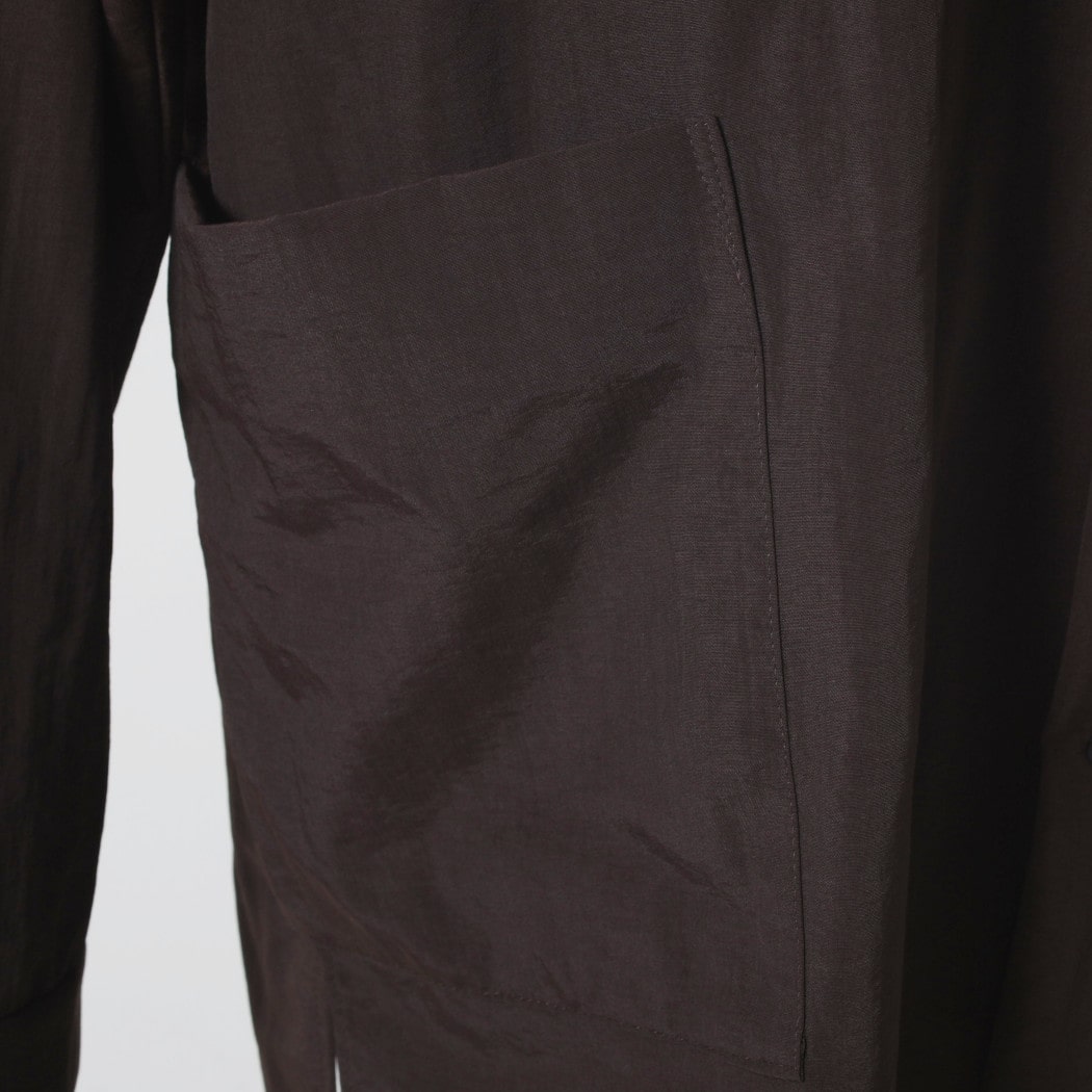 amne アンヌ ナイロン パーク シャツ ブラウン NYLON park shirts CHOCOLATE
