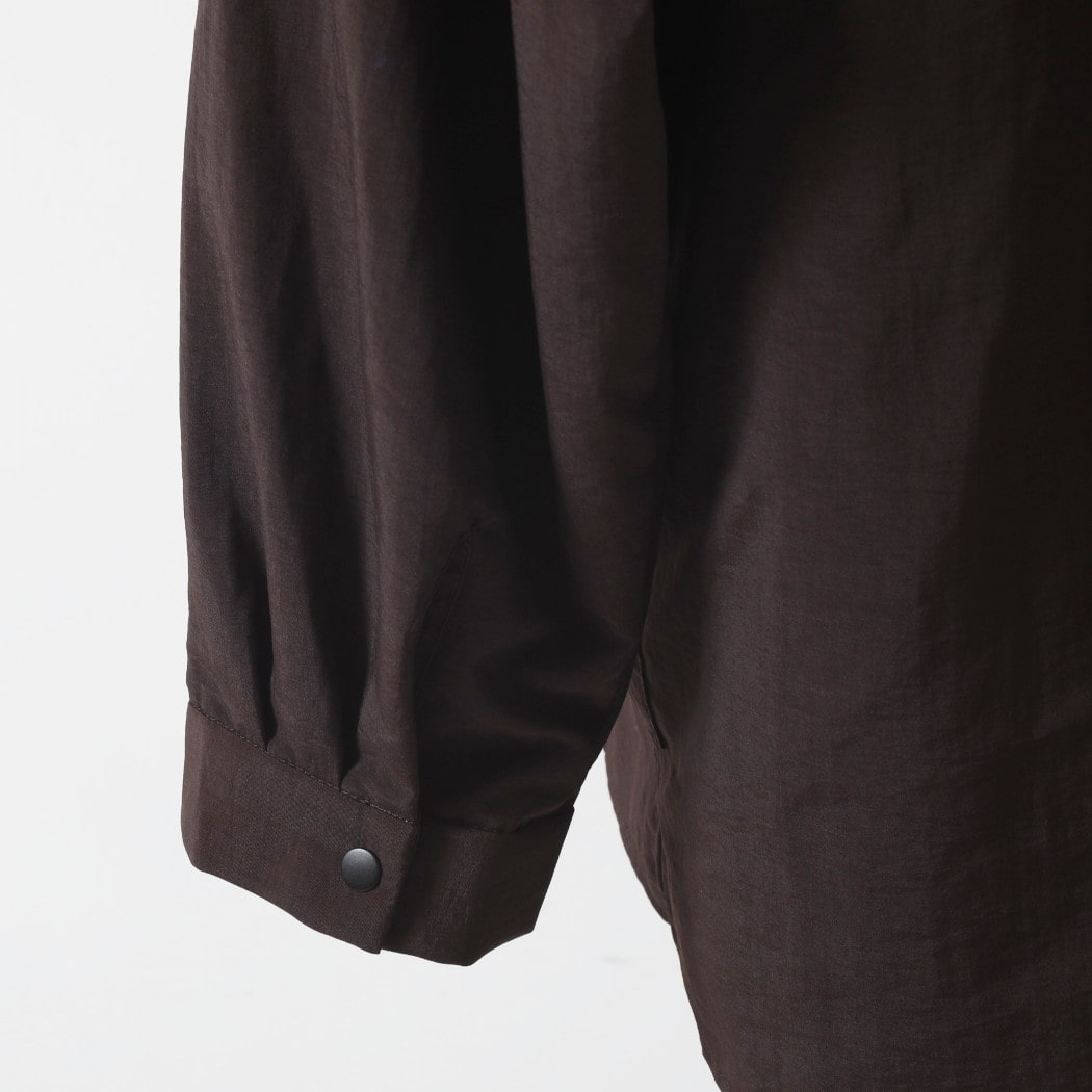 amne アンヌ ナイロン パーク シャツ ブラウン NYLON park shirts CHOCOLATE