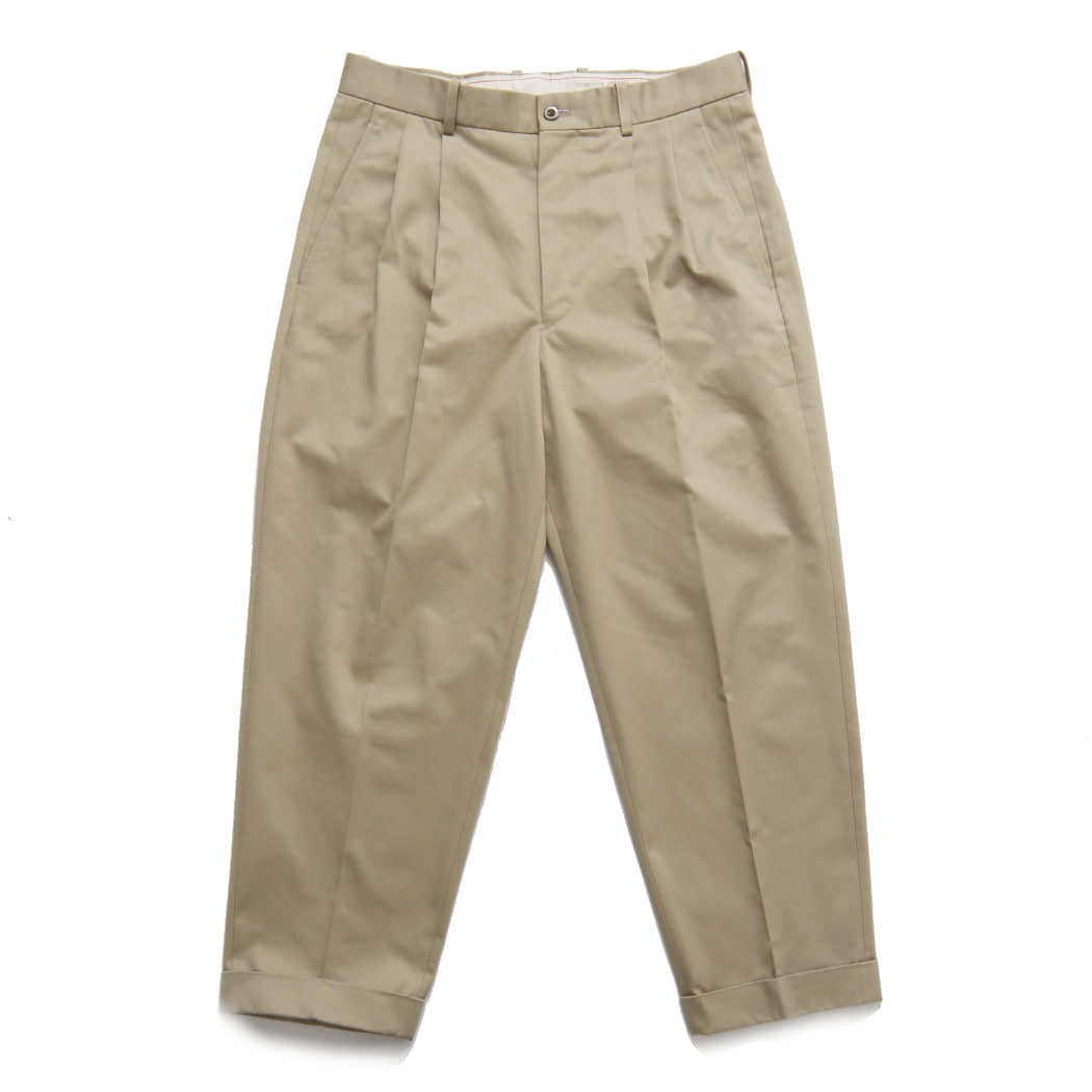 SCYE BASICS サイ ベーシックス サンホアキン綿 2プリーツ テーパードパンツ San Joaquin Chino Pleated Tapered ベージュ