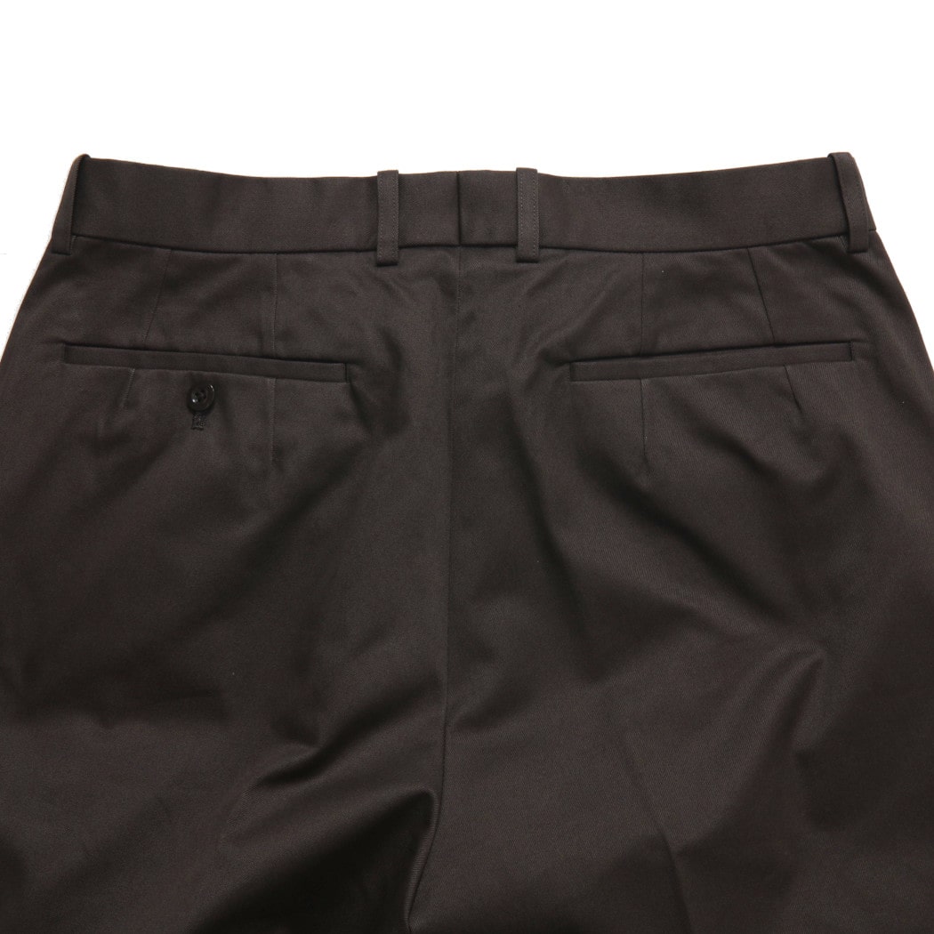 SCYE BASICS サイ ベーシックス サンホアキン綿 2プリーツ テーパードパンツ San Joaquin Chino Pleated Tapered ブラウン