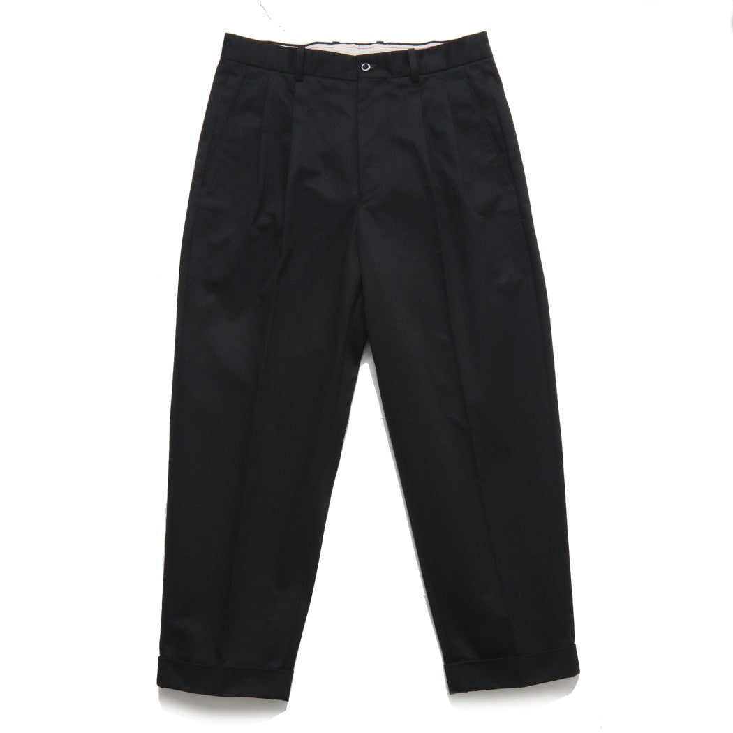 SCYE BASICS サイ ベーシックス サンホアキン綿 2プリーツ テーパードパンツ San Joaquin Chino Pleated Tapered ダークネイビー